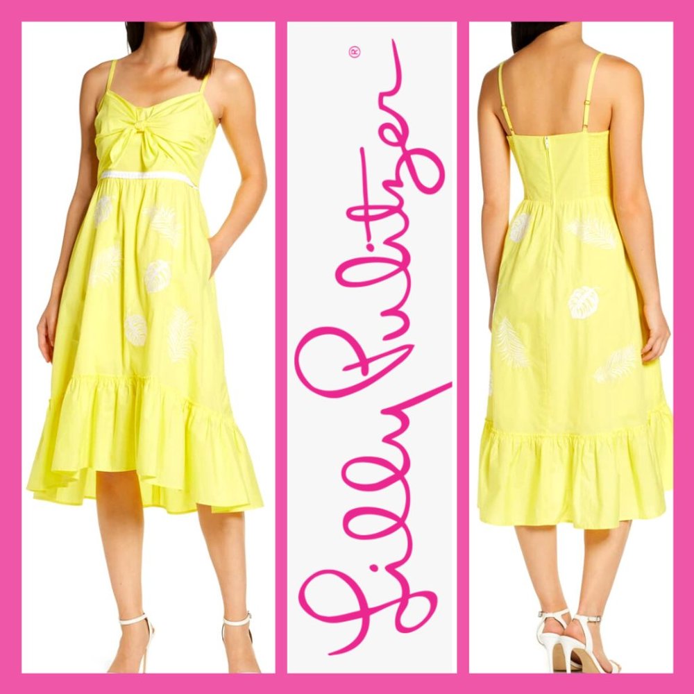 LILLY PULITZER ELOISA HIGH/LOW MIDI YELLOW DRESS
